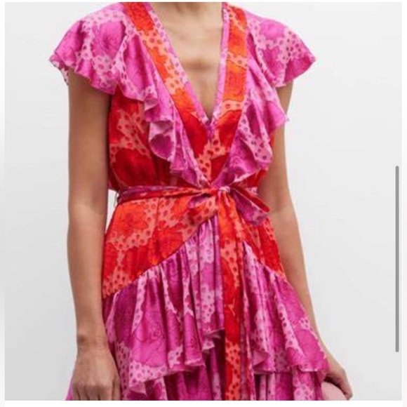 ❤️Le Superbe Aurora Flora Lil Flirt Floral Ruffle Mini Dress Size 2 HOST PICK💕 - Picture 11 of 11